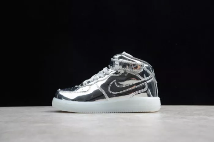 Chep Onekick KIDS NIKE AIR FORCE 1 MID WB METALLIC SILVER 314197-8500 0112