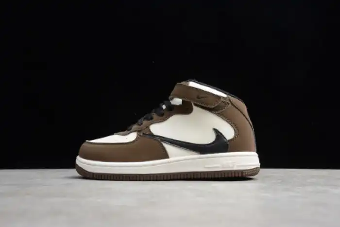 Onekick KIDS NIKE AIR FORCE 1 MID 07 X TRAVIS SCOTT BEIGE BROWN 314197-168 0131