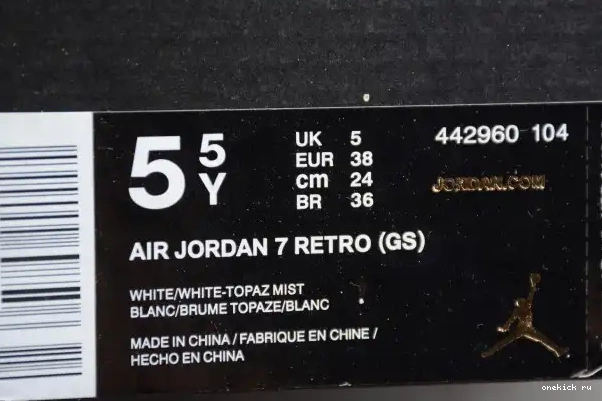 Chep Onekick Air Topaz Jordan Mist 442960-104 Retro 7 (GS) 0217