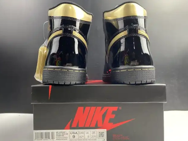 Rep Onekick HIGH RETRO GOLD JORDAN (2020) AIR 1 METALLIC 555088-032 BLACK 0215