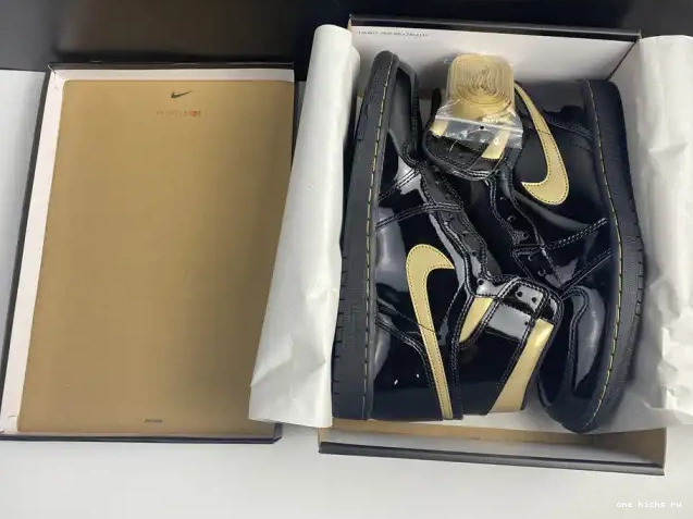 Rep Onekick HIGH RETRO GOLD JORDAN (2020) AIR 1 METALLIC 555088-032 BLACK 0215