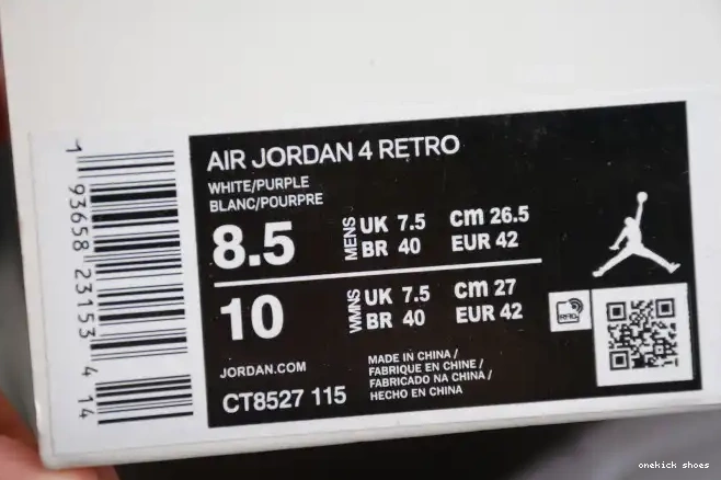 Chep Onekick 4 Court CT8527-115 Jordan Air Purple 0223