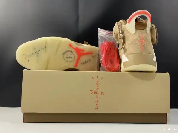 Rep Onekick Khaki Air Retro Travis Scott 6 DH0690-200 British Jordan 0227