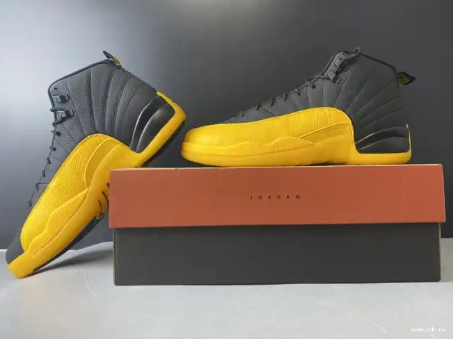 Rep Onekick 130690-070 Black Jordan Gold 12 Air Retro University 0217