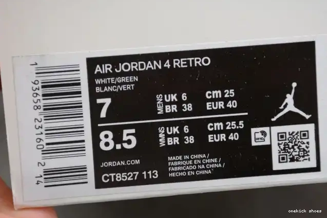 Rep Onekick Jordan Air 4 CT8527-113 Pine Green 0213