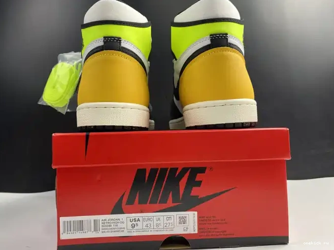 Rep Onekick 'VOLT JORDAN GOLD' OG AIR RETRO 1 HIGH 555088-118 0317