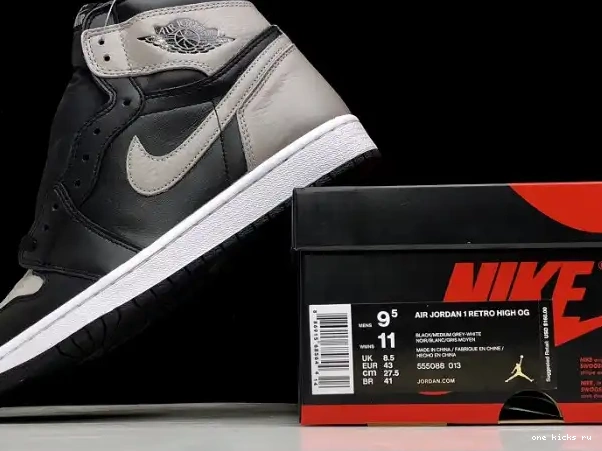 Rep Onekick High Jordan 1 Shadow Grey OG 555088-013 Air Black Retro 0319